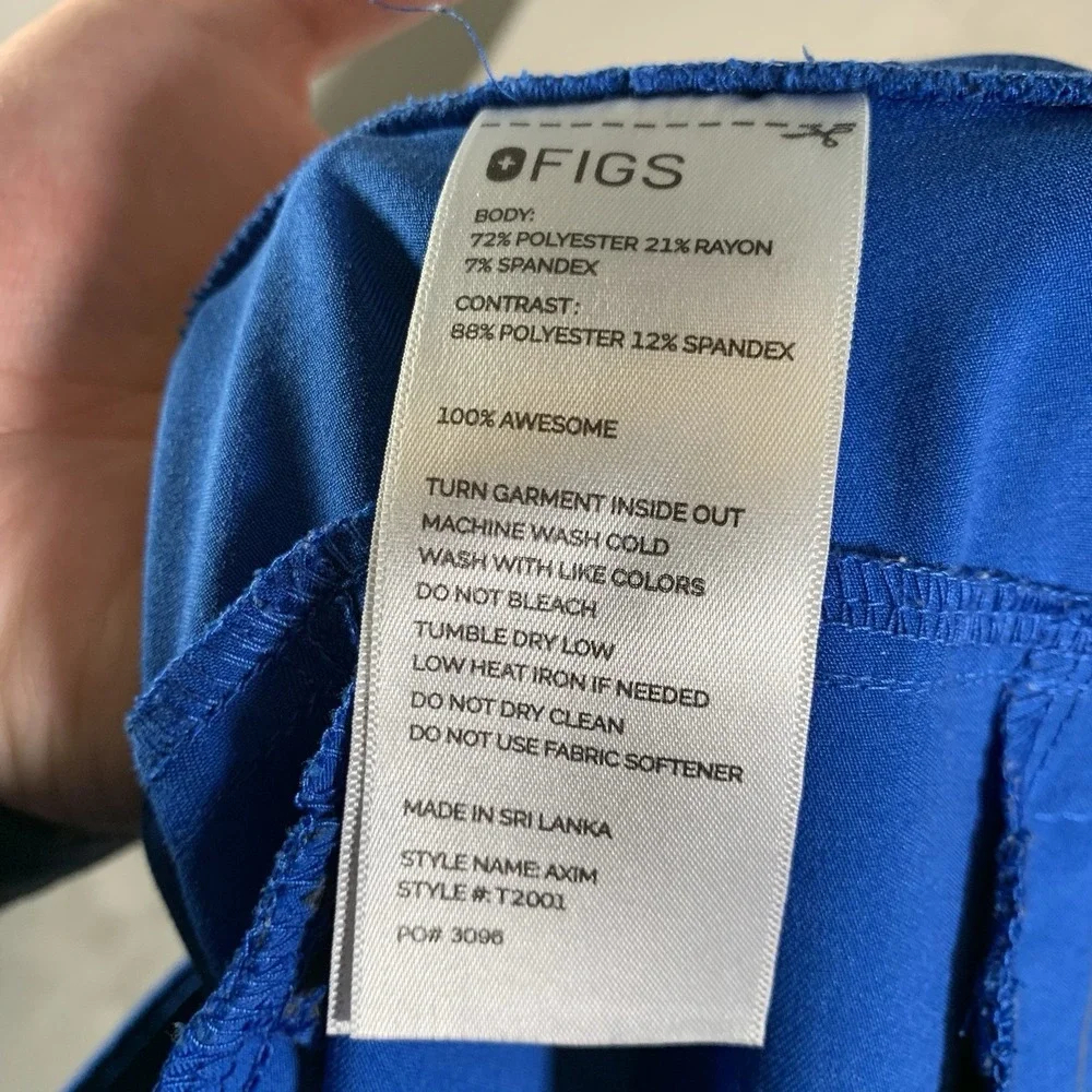 Figs Axim Cargo Scrub‎ Pants Mens Large Technical Collection T2001 Pockets Blue